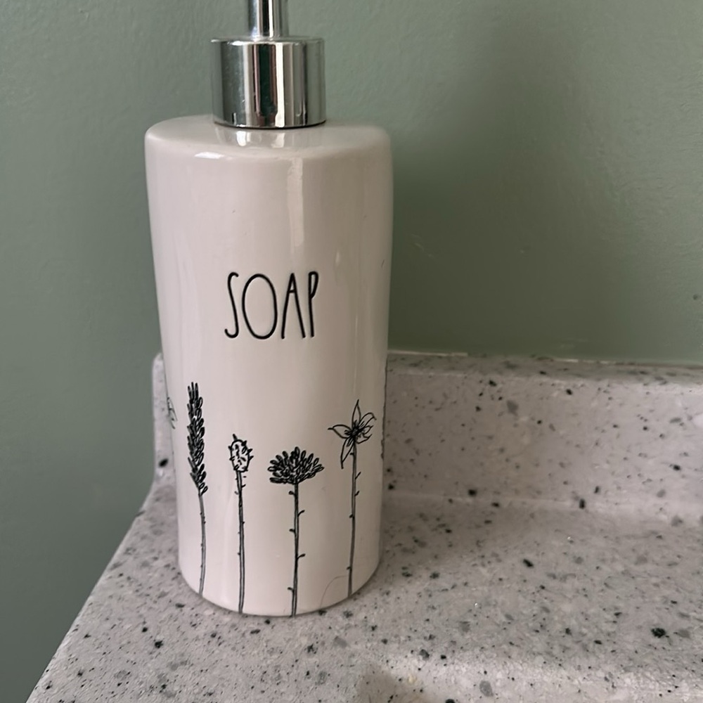Rae Dunn White Soap Dispenser